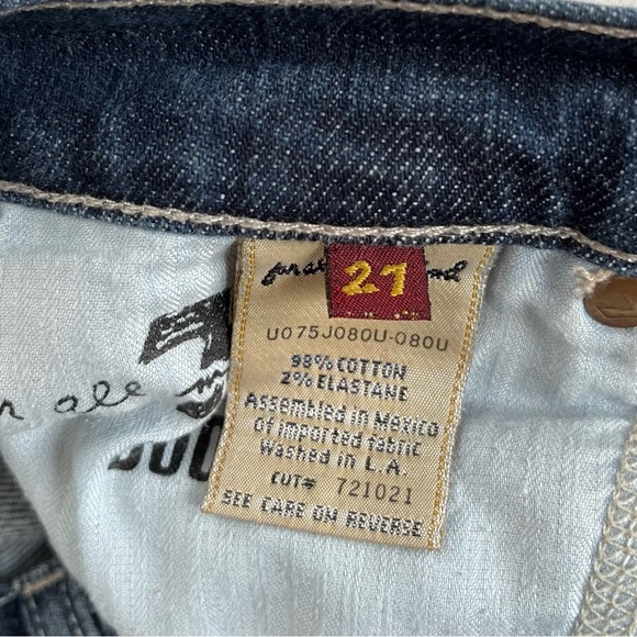 7 For All Mankind Bootcut Jeans Sz 27 Vintage Wavy Stitch Mid Rise Denim - Picture 8 of 8